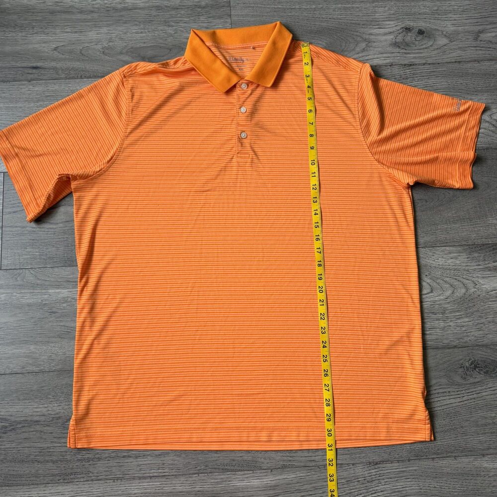 Walter Hagen Essentials Men’s Orange Striped Golf Polo Shirt - Size XXL - Picture 3 of 7